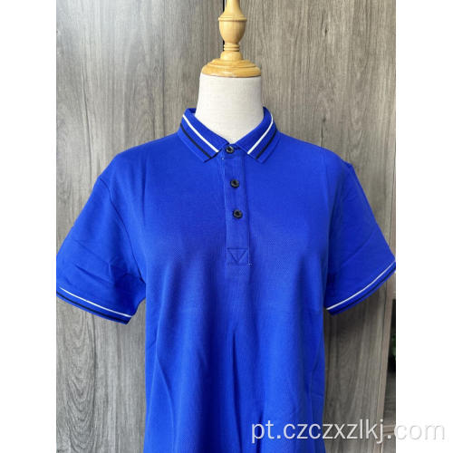 Camisa de pólo masculino de algodão de verão